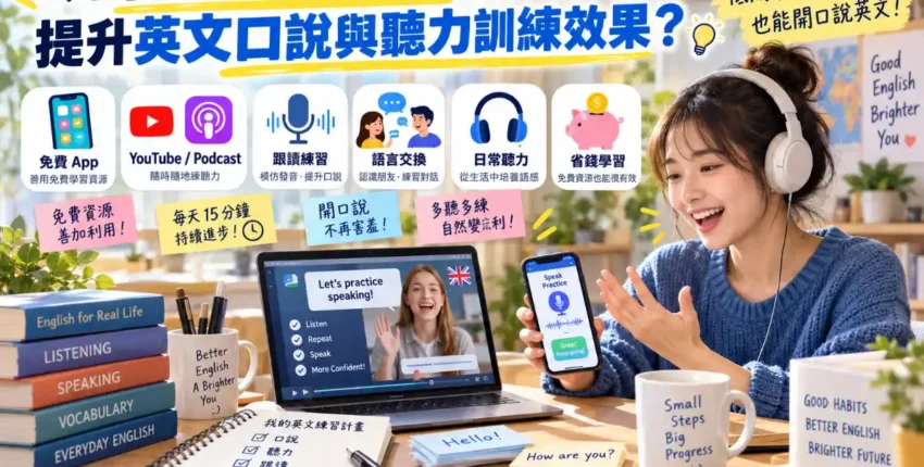 如何在不花大錢的情況下提升英文口說與聽力訓練效果？