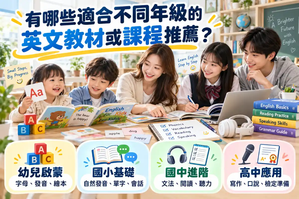 有哪些適合不同年級的英文教材或課程推薦？